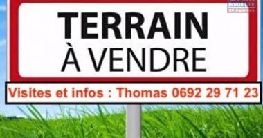 a vendre grand terrain viabilisé de 922m2 à sainte-anne