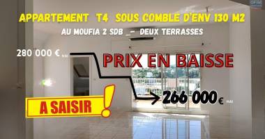 vente appartement t4 sous comble de 130m2 à saint-denis 974 - moufia