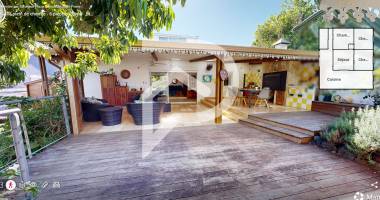 villa familiale- grande terrasse de 60 m2 environ, cuisine d'été, dépendance, jardin arboré, st joseph