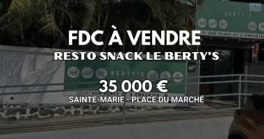 À vendre 35 000€ – fonds de commerce snack « le berty’s » à sainte-marie (974)