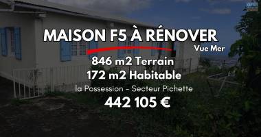 occasion à saisir vue mer extraordinaire - maison de 176 m2 à rénover sur un terrain de 846 m2  - pichette à la possesion