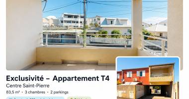 exclusivité - appartement t4 centre saint-pierre