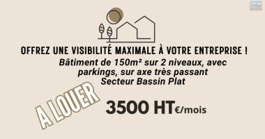 a louer | bâtiments indépendant de 150 m2 avec un étage à usage commercial ou professionnel à saint-pierre bassin-plat
